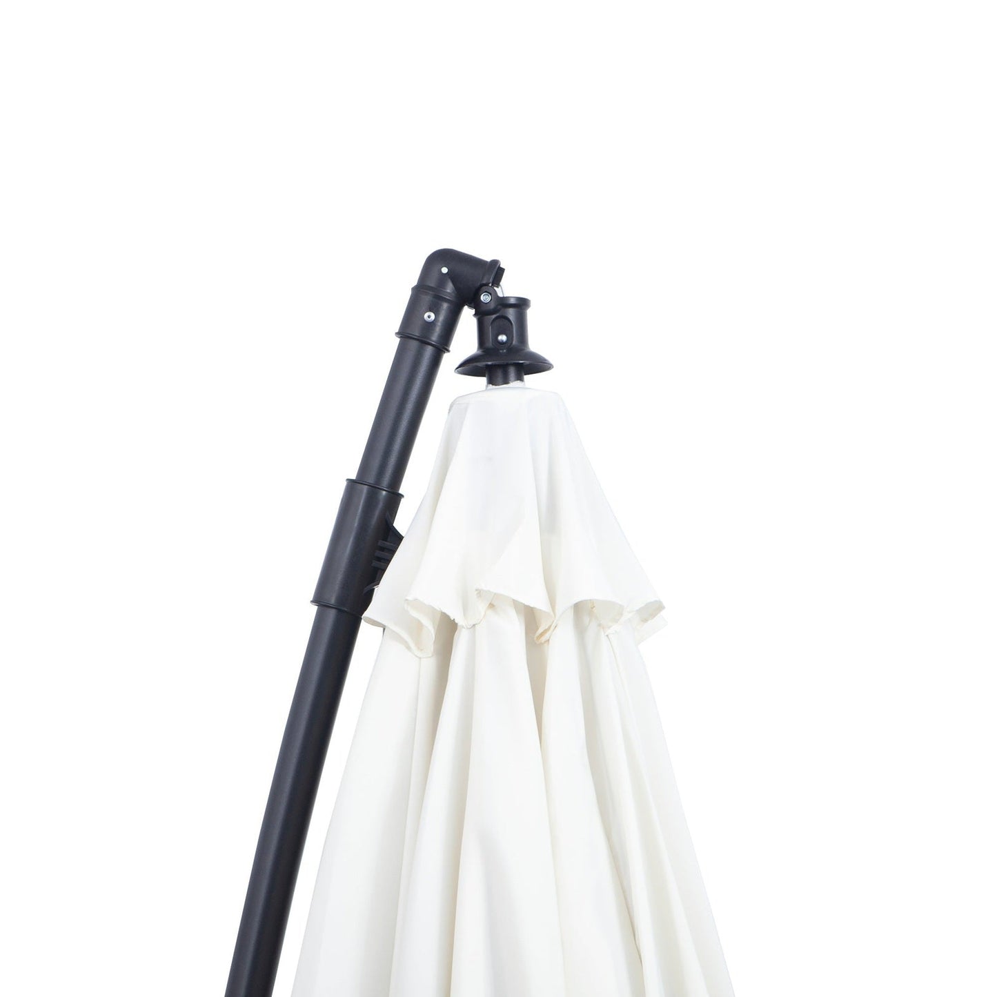 3M Cantilever Umbrella 18 Ribs & Vents Adjustable Angle for Patio Cream White
