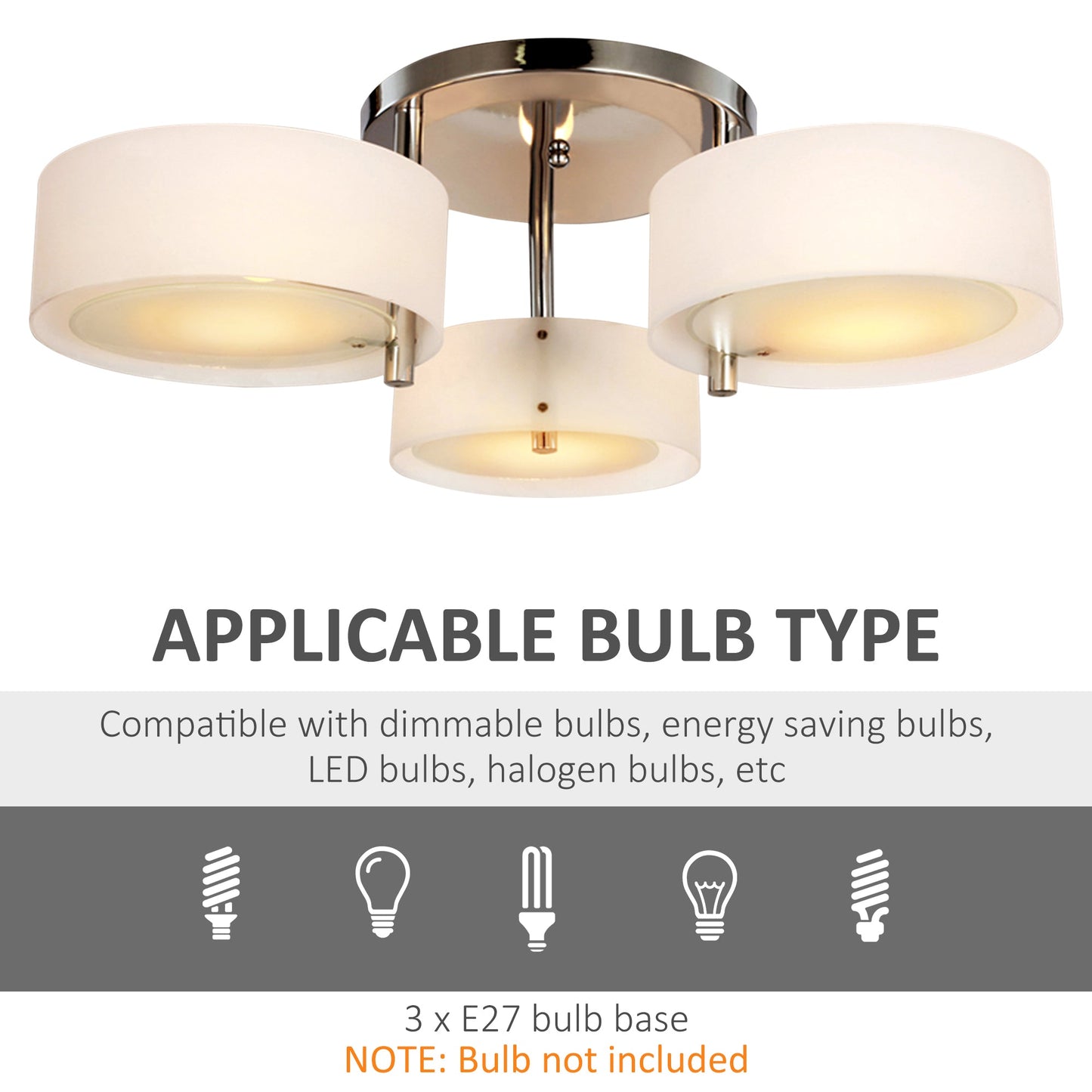 3 Lights Acrylic Lamp Light-White