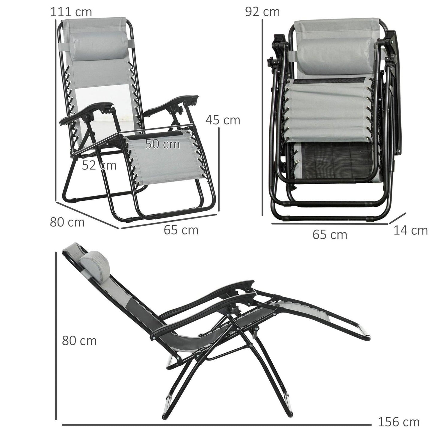 Garden Recliner Chairs Set of 2