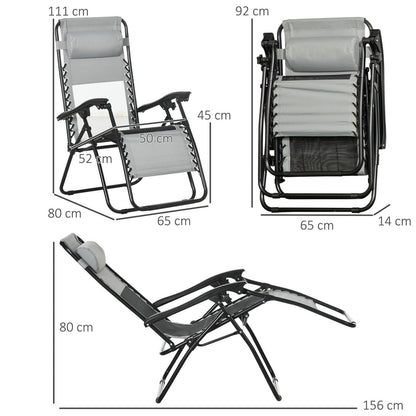 Garden Recliner Chairs Set of 2
