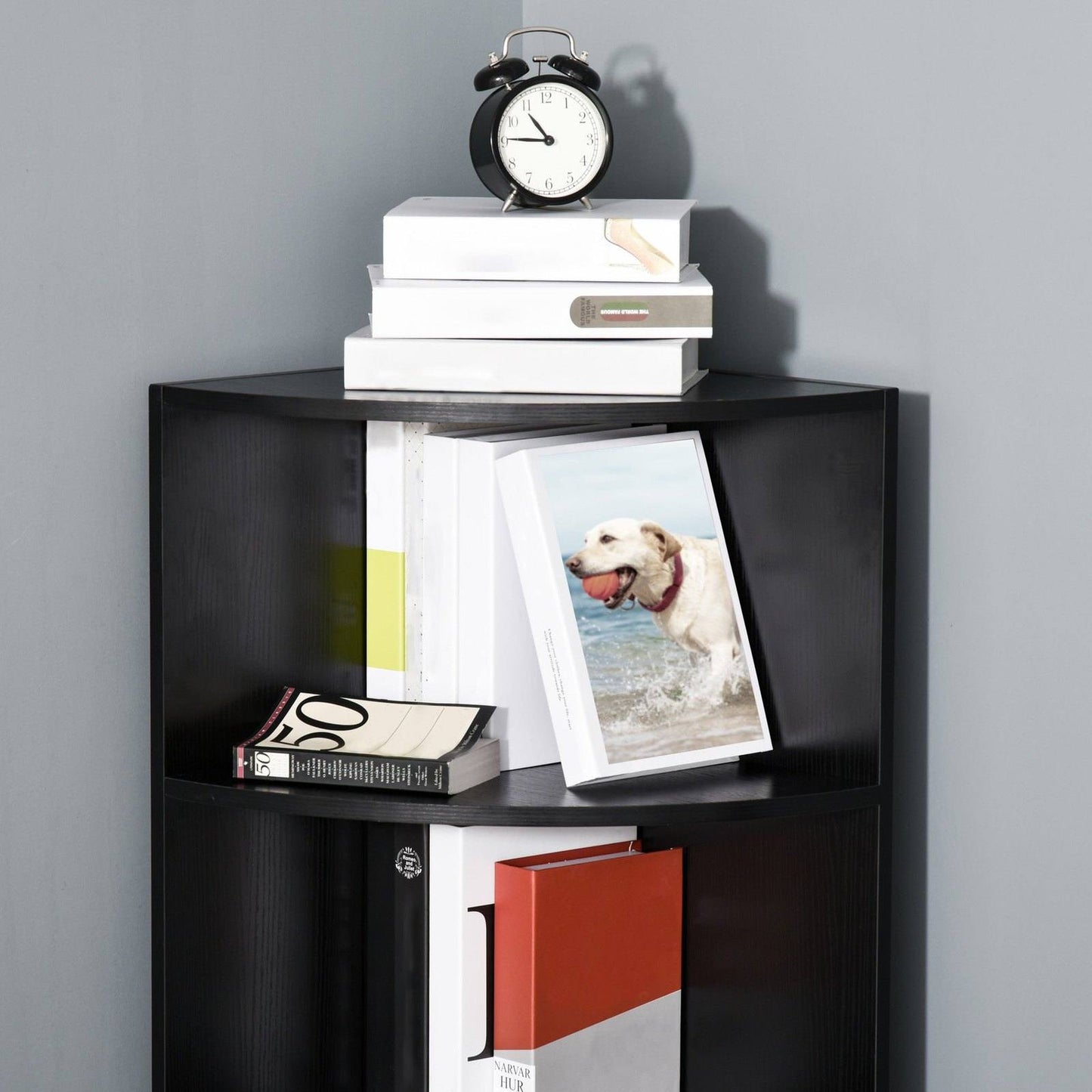 Four-Tier Corner Storage Unit - Black