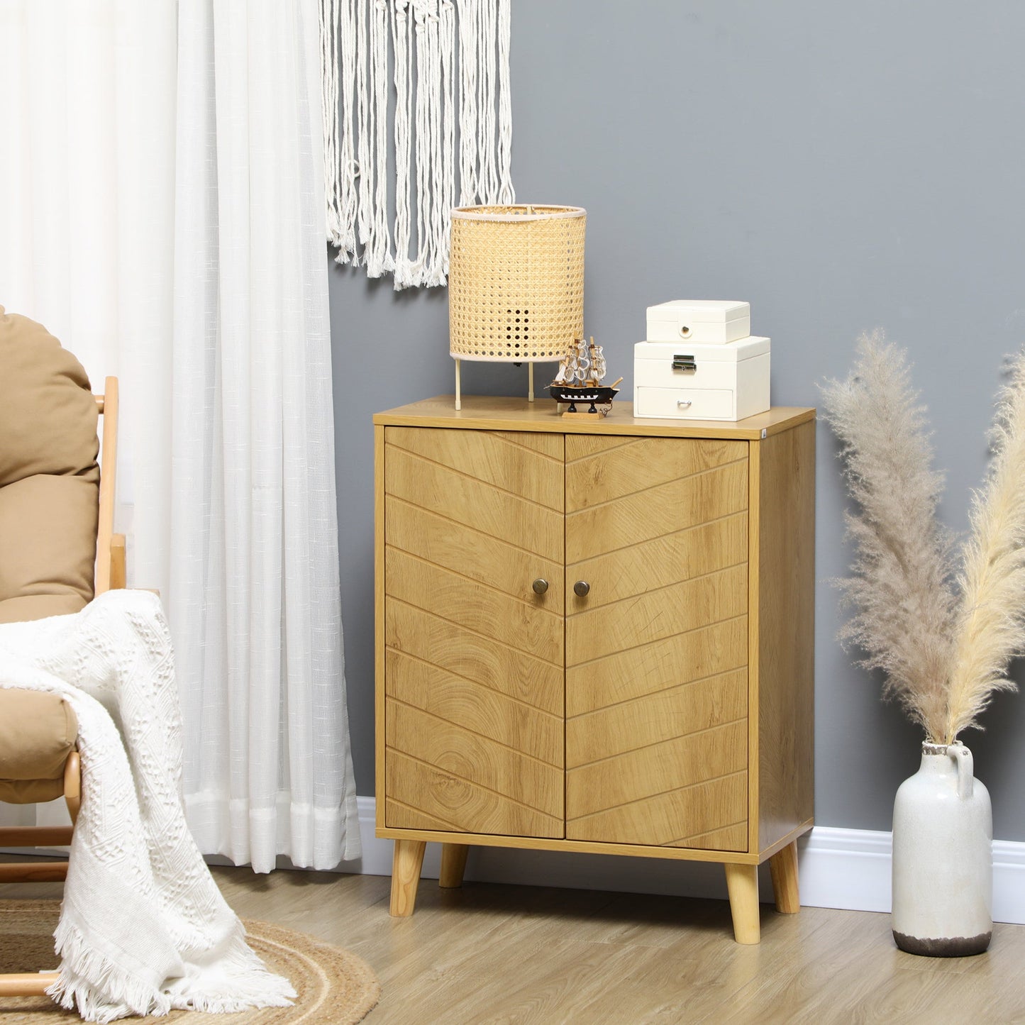 Vintage-Look Freestanding Sideboard With Inner Shelf