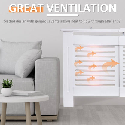145-210L x 21W x 83H cm Extendable Medium-density fibreboard Radiator Cover - White