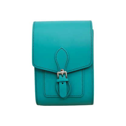 Handmade Leather Festival Phone Bag - Teal