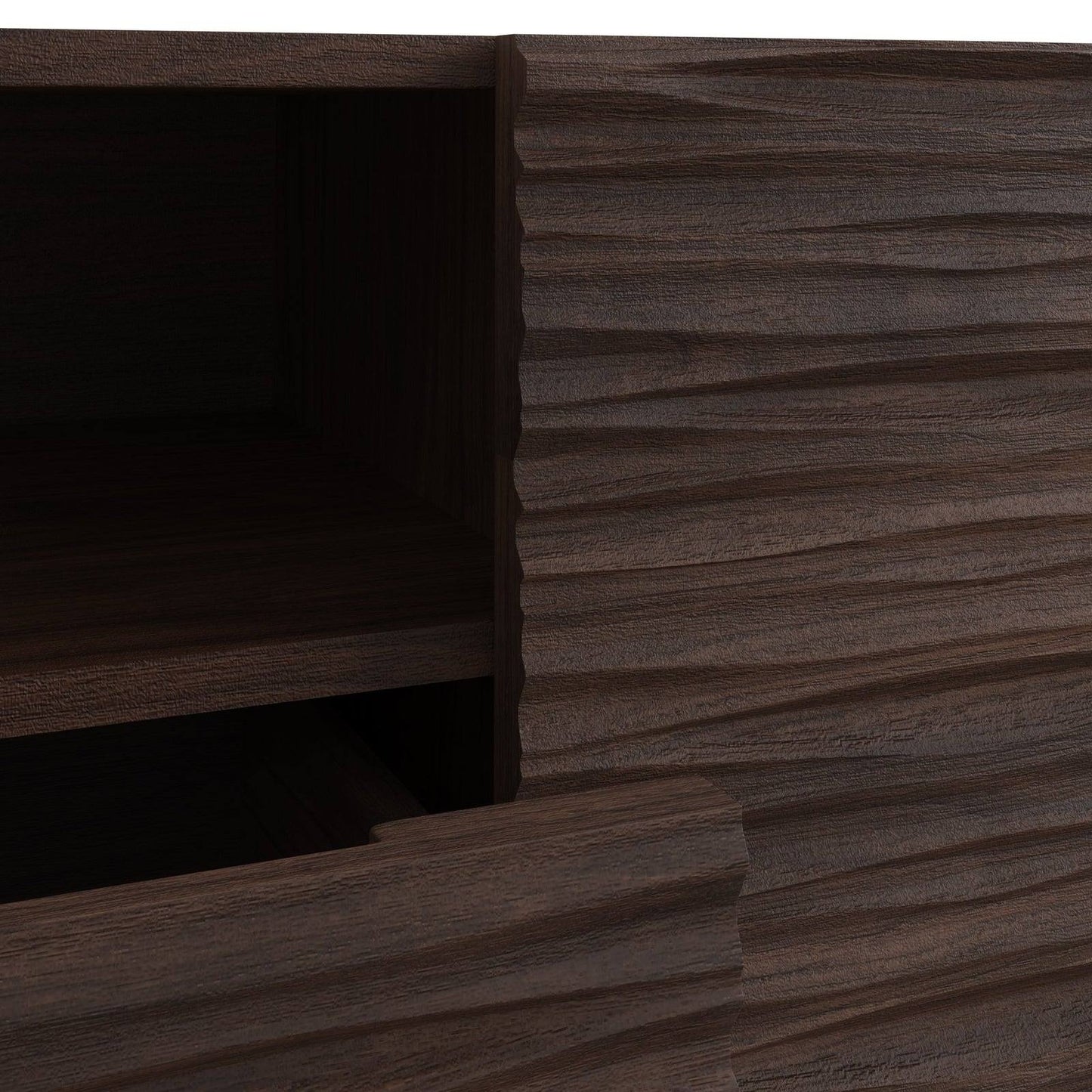 Bantham TV Unit Dark Walnut 1 Shelf 1 Drawer 2 Doors