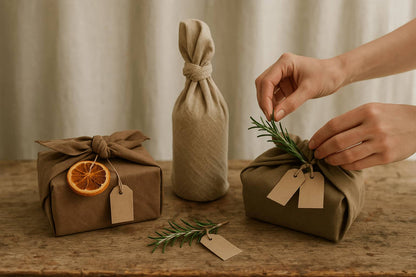 Reusable Gauze Furoshiki Gift Wrap – Hand-Dyed Fabric
