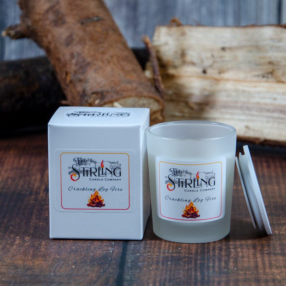 Crackling Log Fire - Small Candle