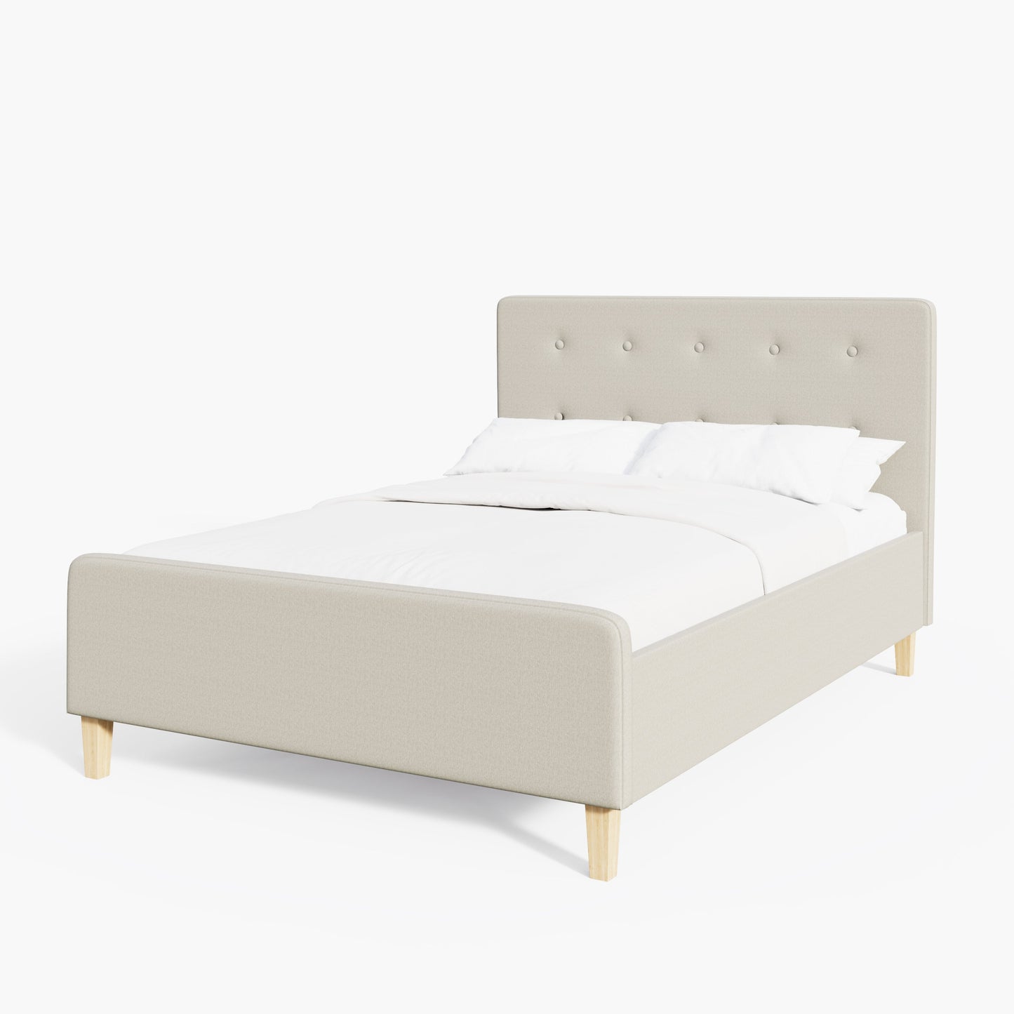 Ashbourne Double Ottoman Bed Wood & Fabric Natural 5 x 7ft