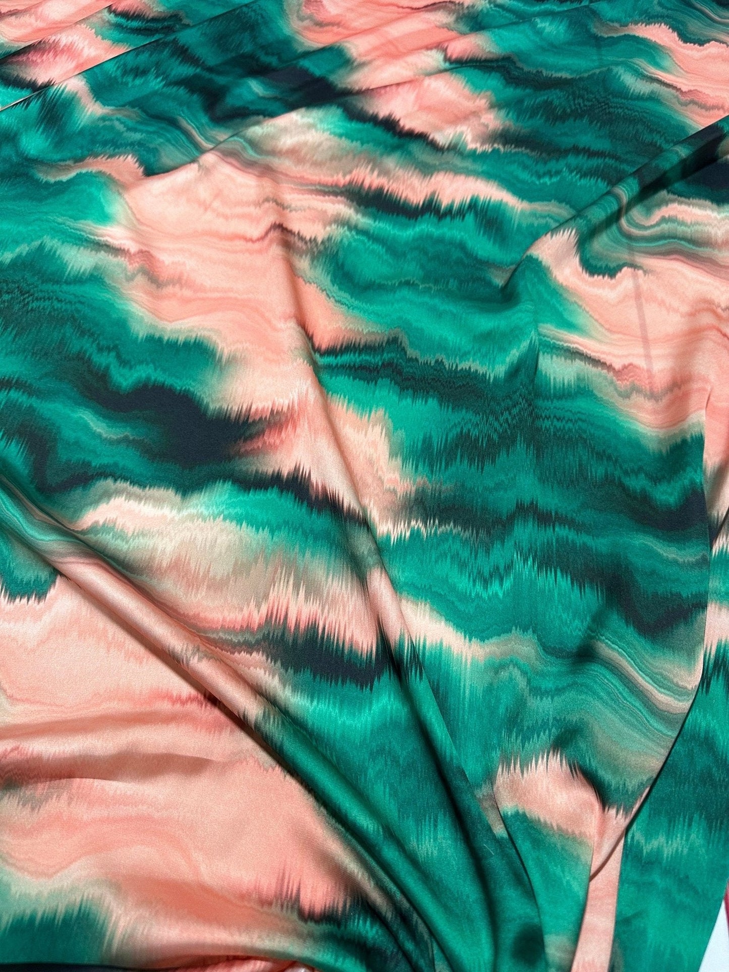 Green and Pink PatternTie Dye Fabric