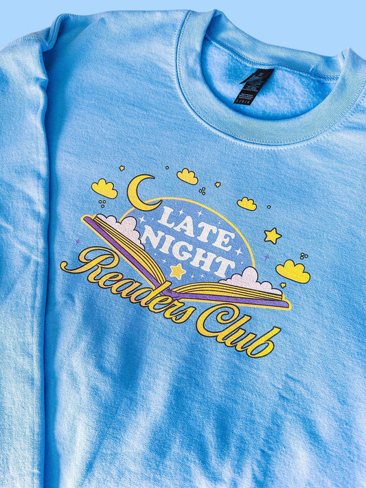 Late Night Readers Club printed crewneck