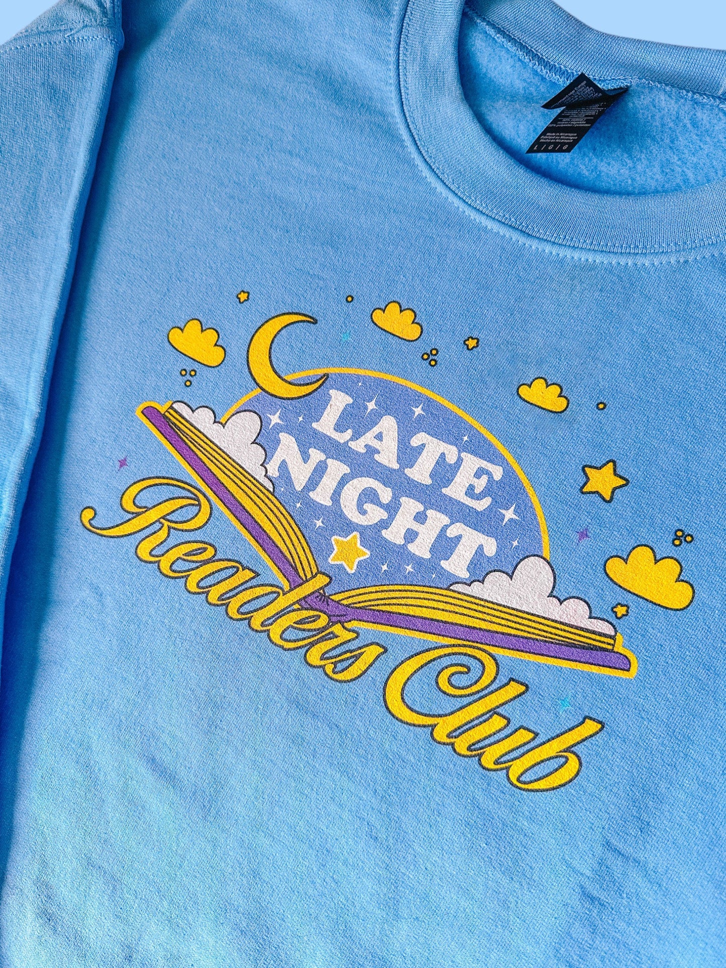 Late Night Readers Club printed crewneck