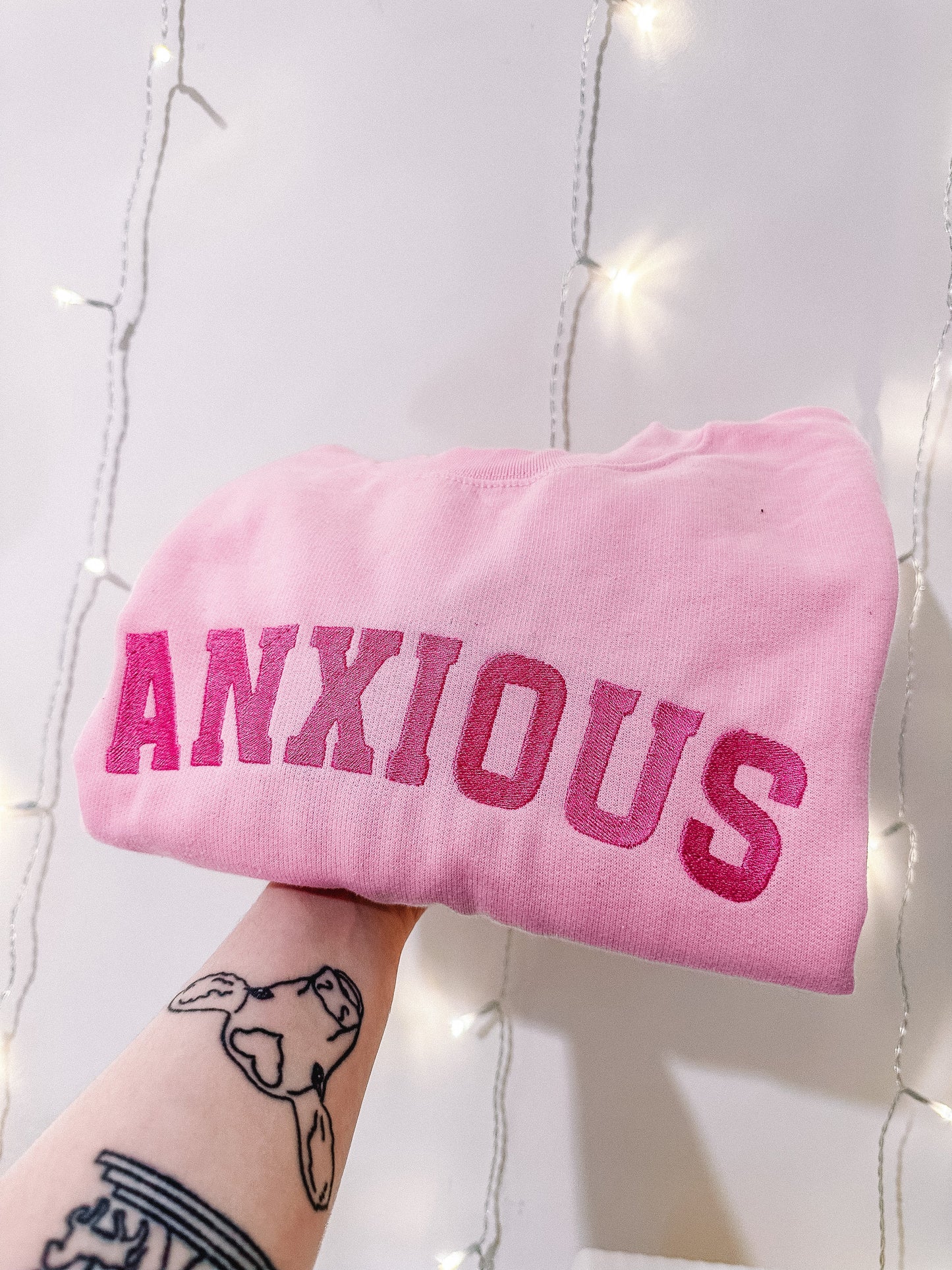 Anxious embroidered crewneck sweatshirt