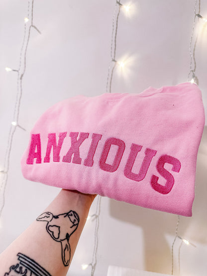 Anxious embroidered crewneck sweatshirt