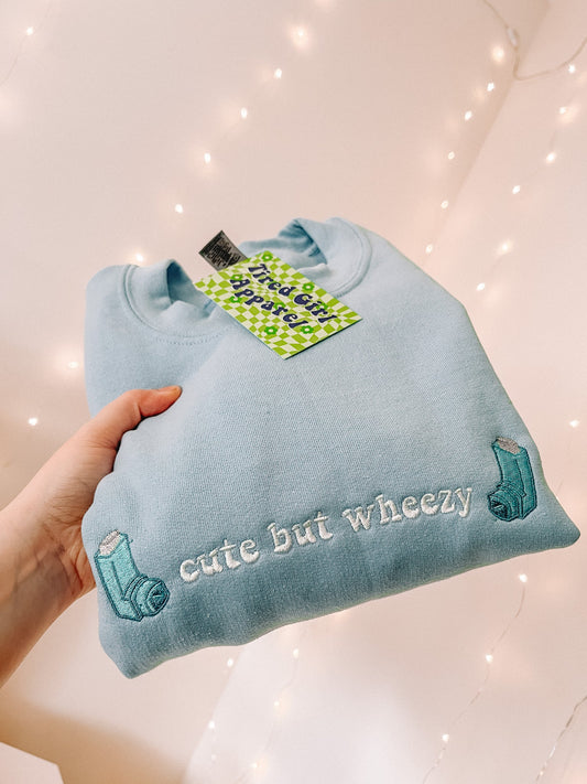 Cute But Wheezy embroidered crewneck sweatshirt