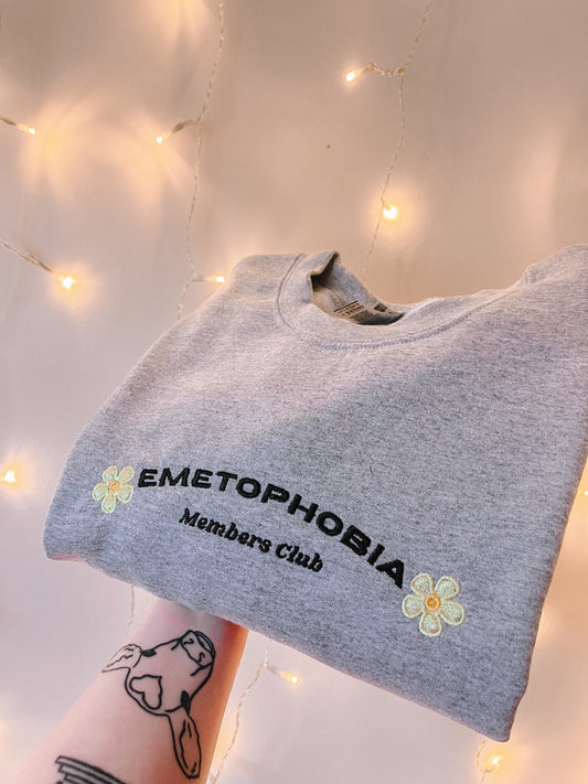 Emetophobia Club embroidered crewneck sweatshirt