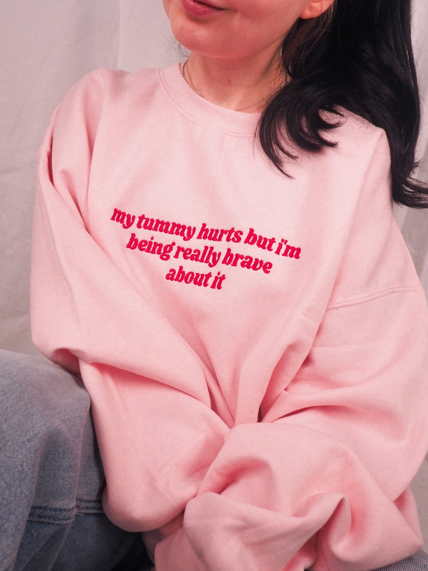 My Tummy Hurts embroidered crewneck sweatshirt
