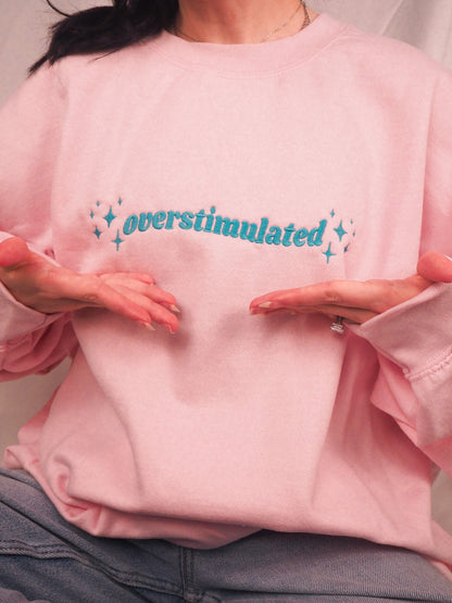 Overstimulated embroidered crewneck sweatshirt