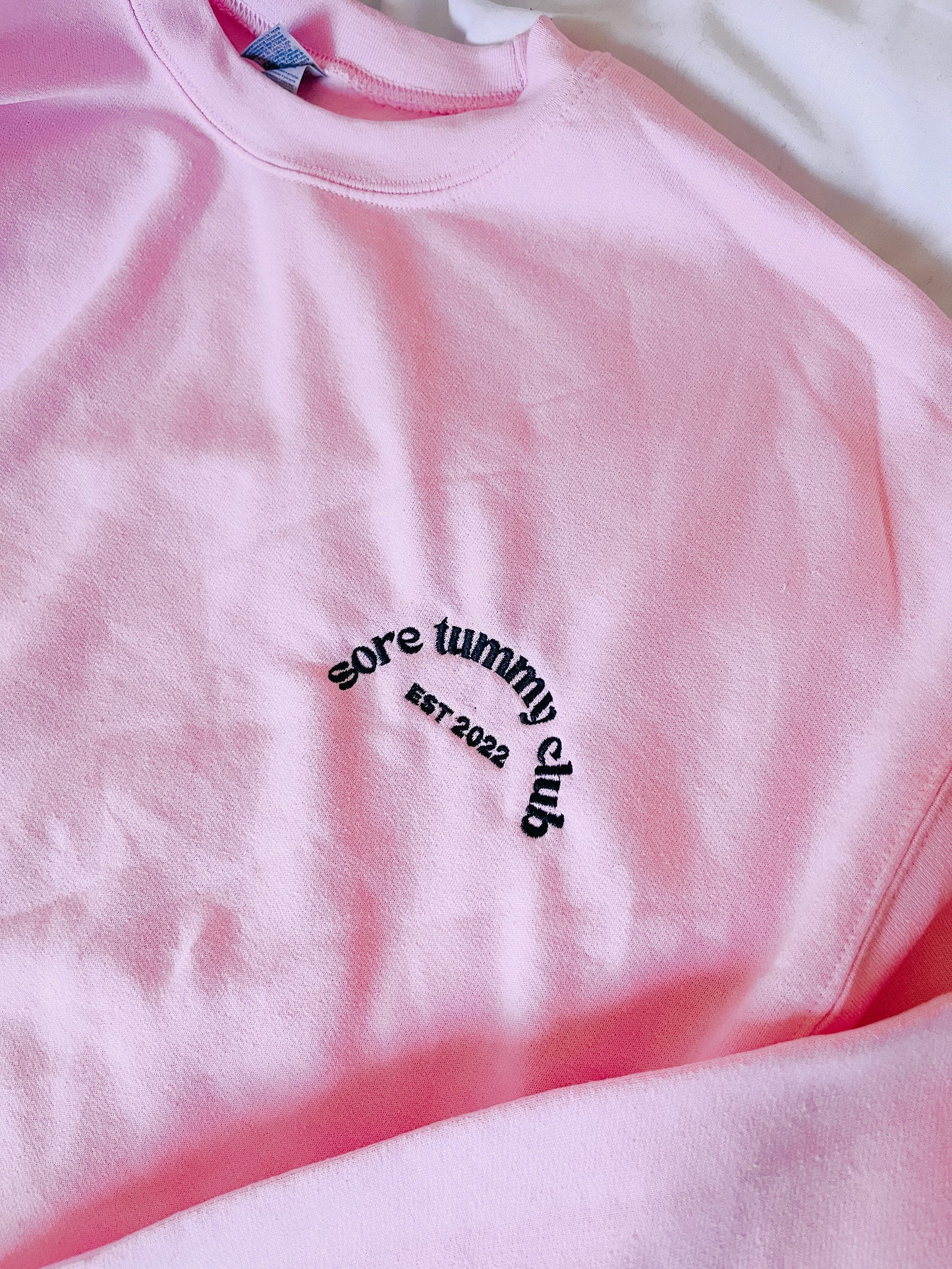 Sore Tummy Club embroidered crewneck sweatshirt