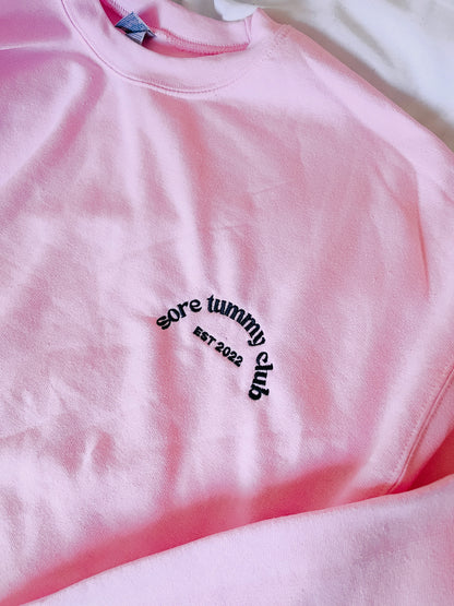 Sore Tummy Club embroidered crewneck sweatshirt