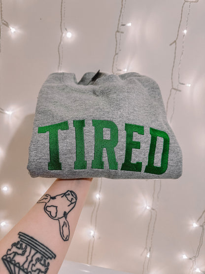 Tired embroidered crewneck sweatshirt
