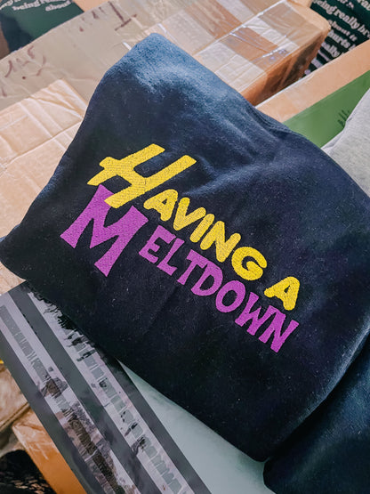 Having A Meltdown embroidered crewneck sweatshirt