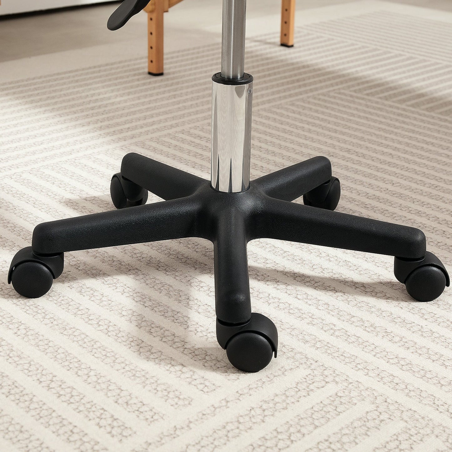 HOMCOM Saddle Stool Adjustable Rolling Salon Chair for Massage Spa Beauty Pink