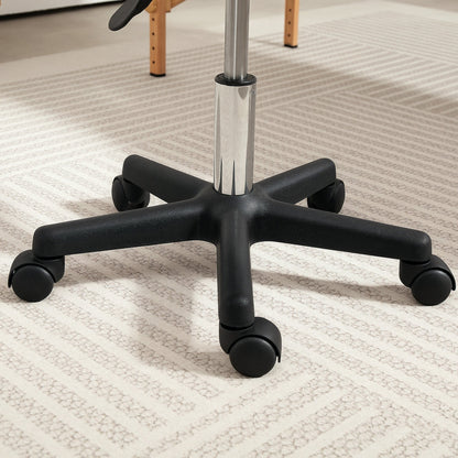 HOMCOM Saddle Stool Adjustable Rolling Salon Chair for Massage Spa Beauty Pink