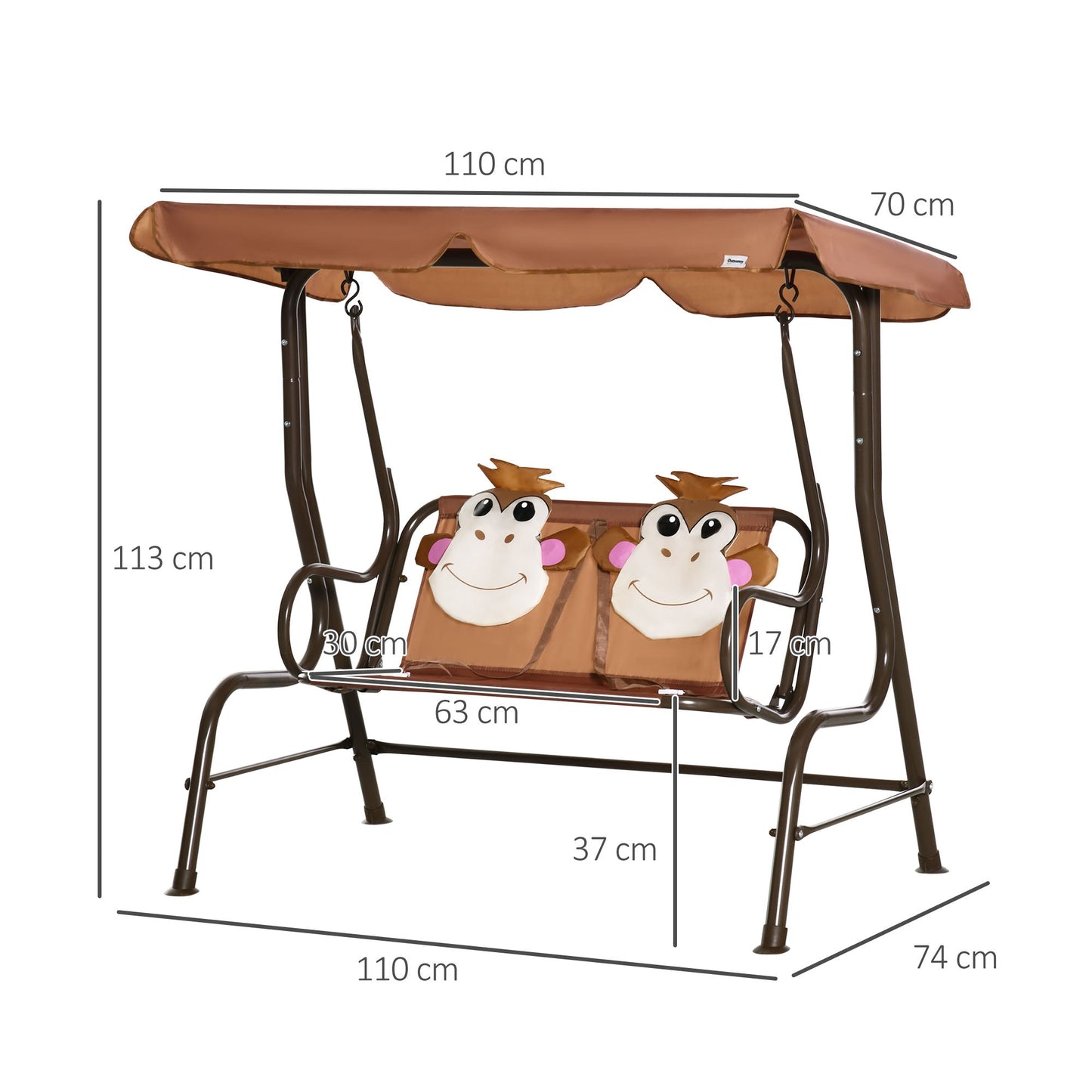 2 Seater Kids Garden Swing Seat