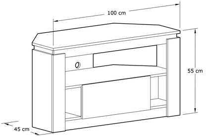 Canyon Corner Corner TV Unit Grey Oak 1 Shelf 1 Drawer