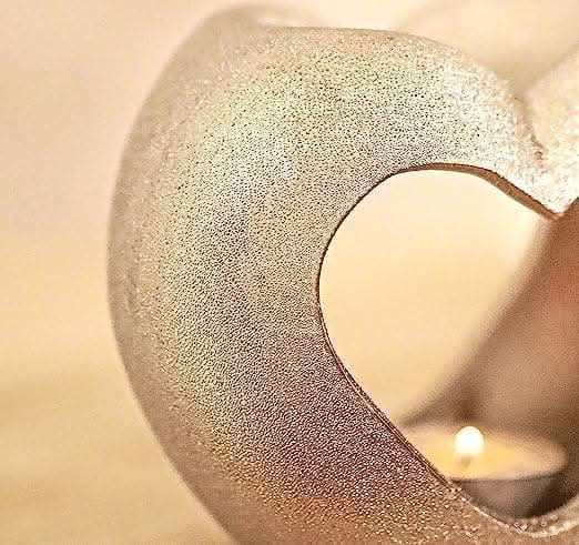 Silver Sparkle Heart Oil Burner Wax Warmer