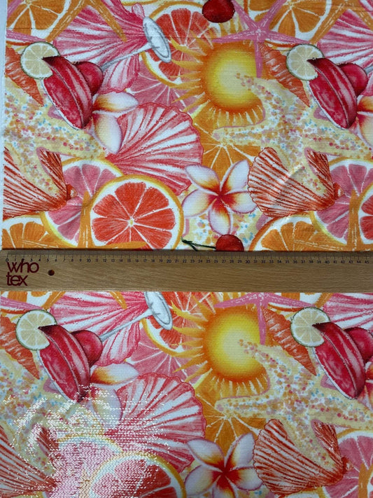 Tropical Citrus Sequin Fabric