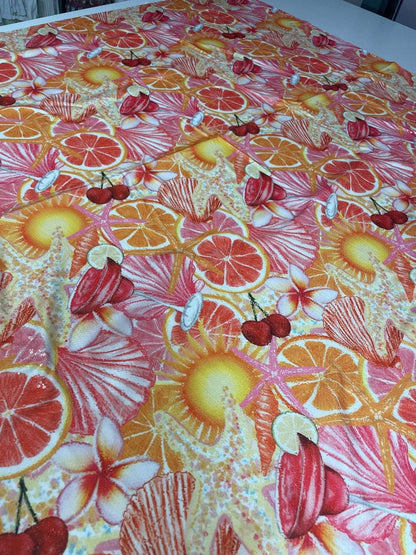 Tropical Citrus Sequin Fabric