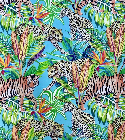 Tropical and Leopard Pattern Fabric Bundle