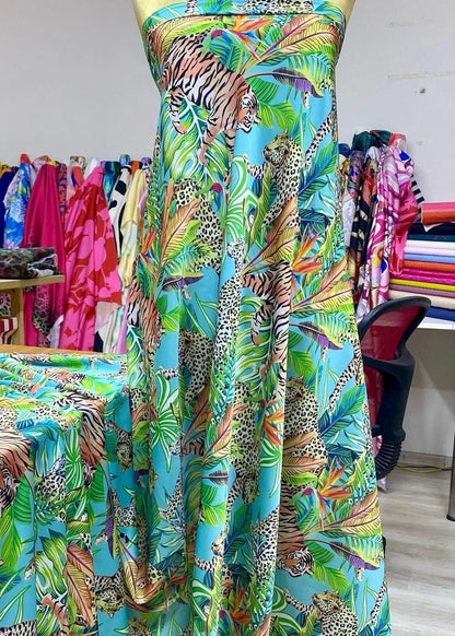 Tropical and Leopard Pattern Fabric Bundle