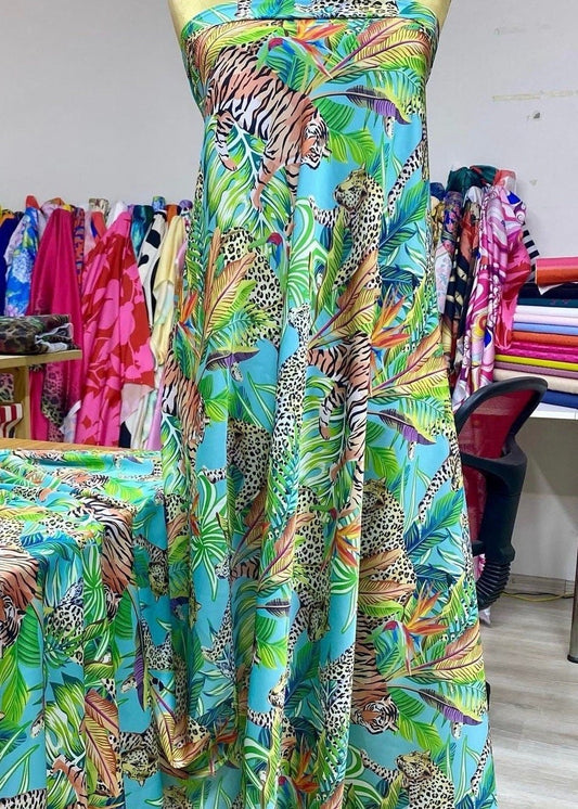 Tropical and Leopard Pattern Fabric Bundle
