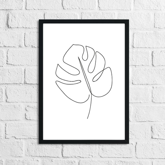 Tropical Leaf Simple Line Work Living Room Toilet Bedroom Wall Decor Print