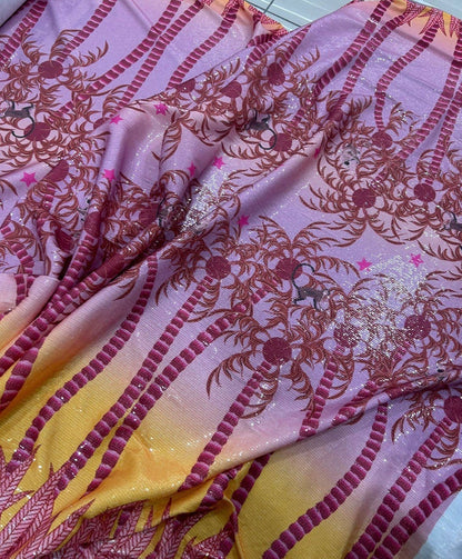 Tropical Tree Sequin Fabric