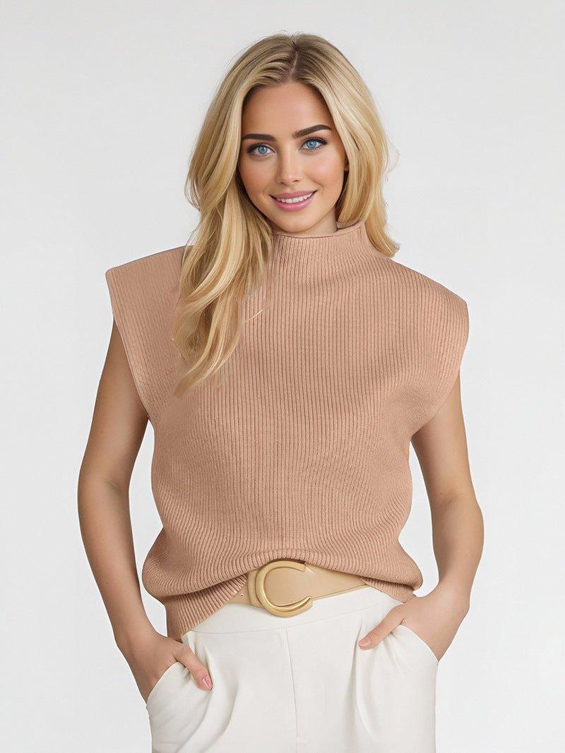 Turtleneck Vest Sweater – Abstract Pattern