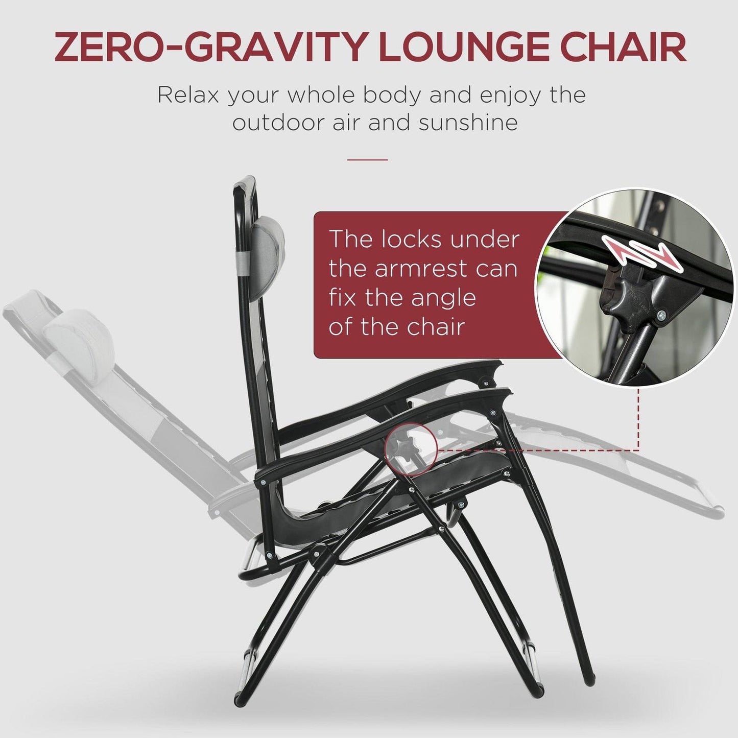 Garden Recliner Chairs Set of 2