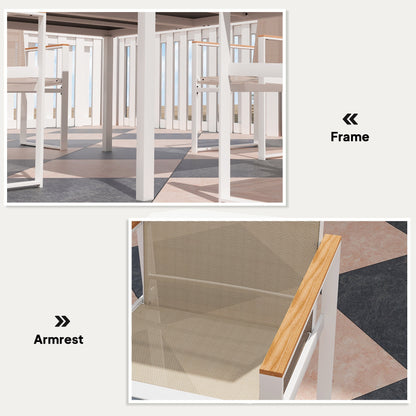 Outsunny 5 Piece Garden Table and Chairs with Tempered Glass Table Top