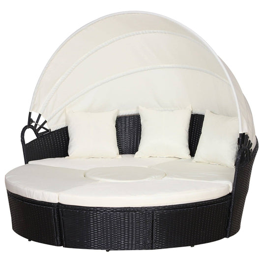 Five-Piece Rattan Garden Bed
