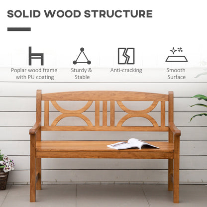 2 Seater Wooden Garden Bench Outdoor Patio Loveseat for Yard