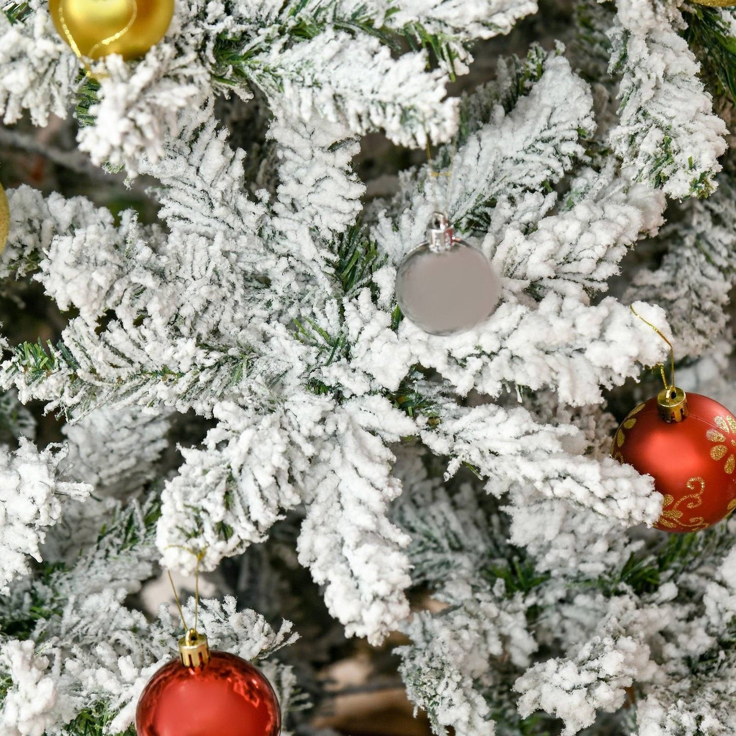 6' Snow Flocked Artificial Christmas Tree Xmas Pine Tree with Realistic Branches
