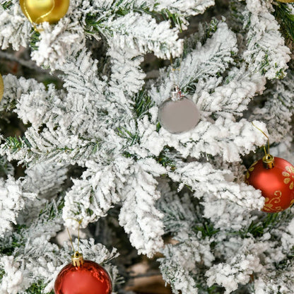 6' Snow Flocked Artificial Christmas Tree Xmas Pine Tree with Realistic Branches