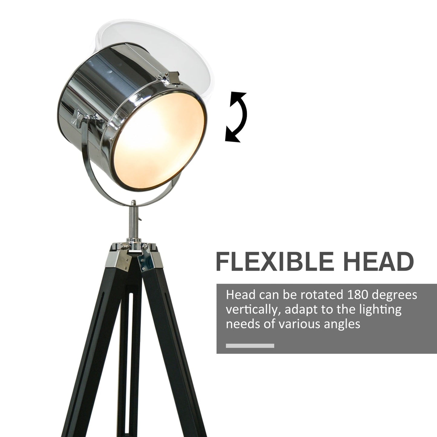 Industrial Style Adjustable Tripod Floor Lamp Searchlight Reading Lamp