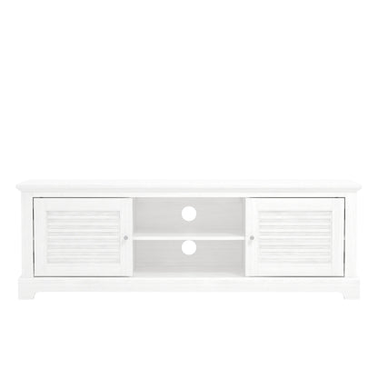 Salcombe TV Unit White 6 Shelves 2 Doors