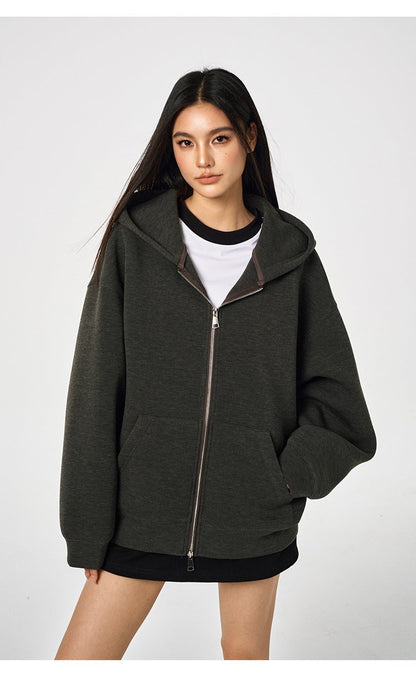 Unisex Retro Hoodie - Loose Solid Color