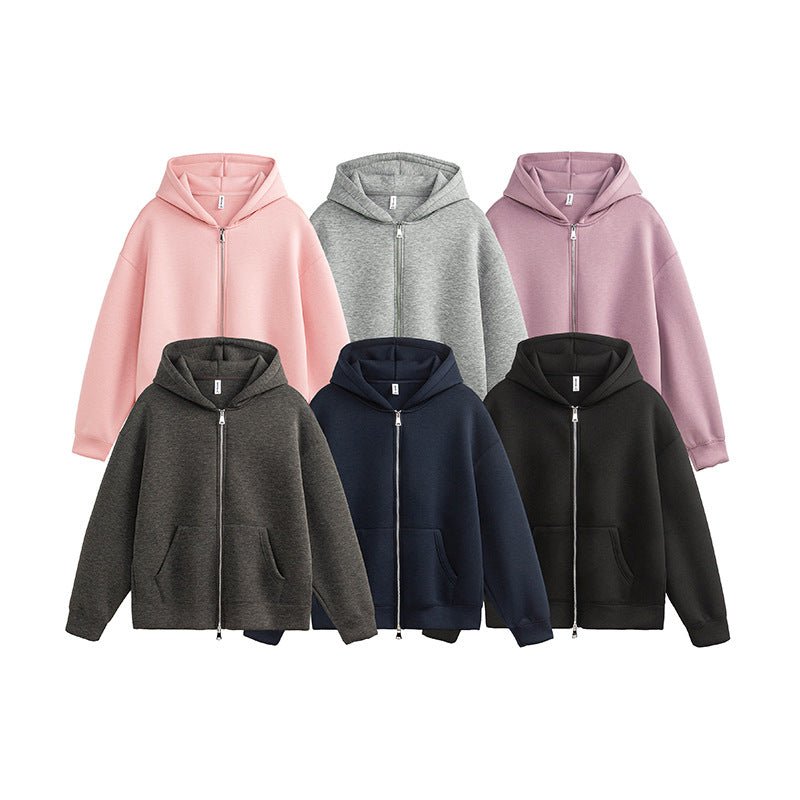Unisex Retro Hoodie - Loose Solid Color