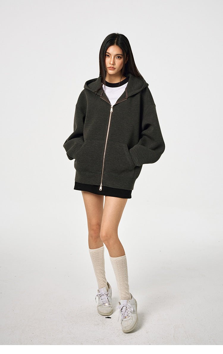 Unisex Retro Hoodie - Loose Solid Color
