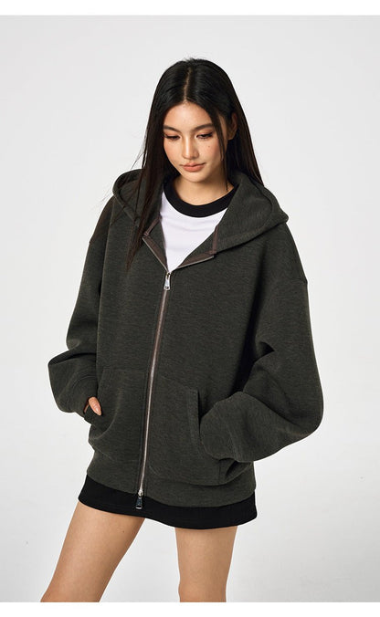 Unisex Retro Hoodie - Loose Solid Color